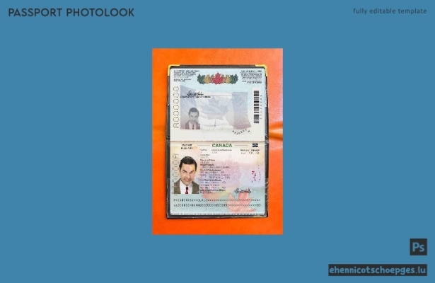 Beispielansicht für das Passfoto in kanadischen Pässen (2010 bis heute)